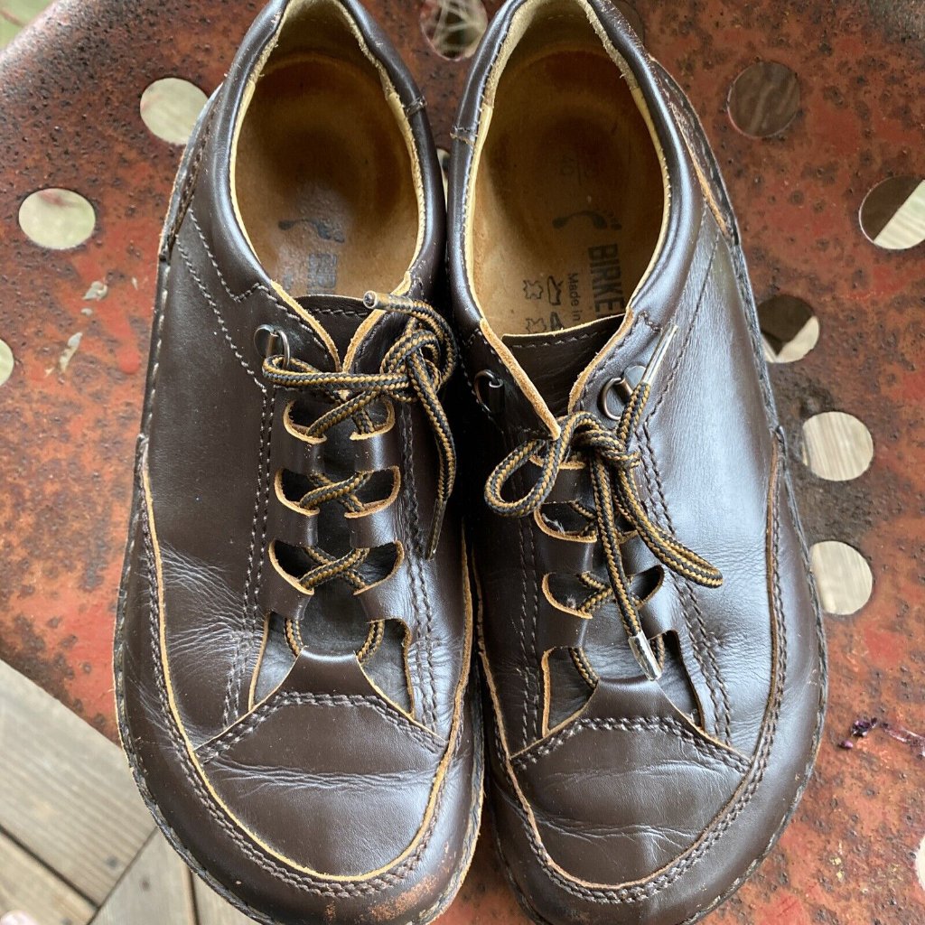 Birkenstock Casual Lace Up Shoes Unisex Size Eu40 Brown Leather